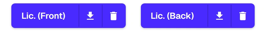 Licence front and back scans attached to a driver's licence record